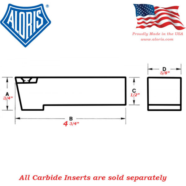 Aloris Series ASIH Chamfering, Facing & Turning Holder ASIH-2 - Image 5