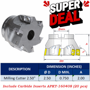 SET Milling Cutter SHELL-2.50"