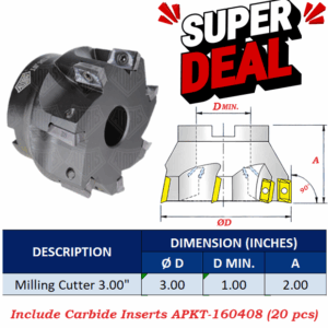 SET Milling Cutter SHELL-3.00"