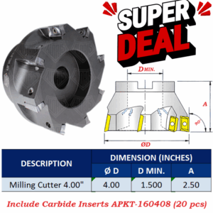 SET Milling Cutter SHELL-4.00"